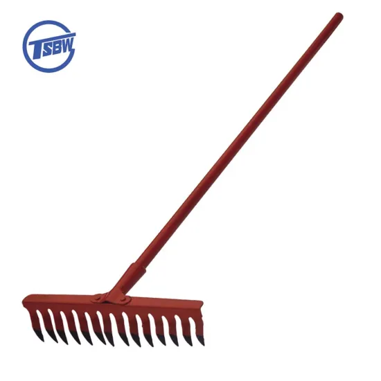 Twist Tooth Harrow Steel Garden Rake with Long Metal Handle