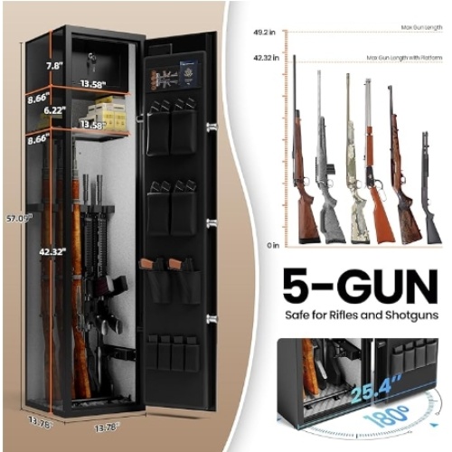 Digital Fingerprint & Keypad Code Rifle SAFES