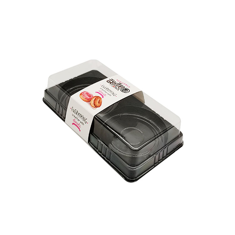 2 Compartment Food Grade Rectangle Plastic Cake Boxes