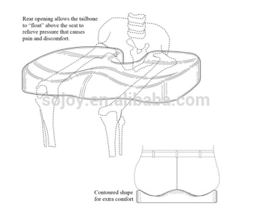 Contoured Seat Cushion for Tailbone Pain