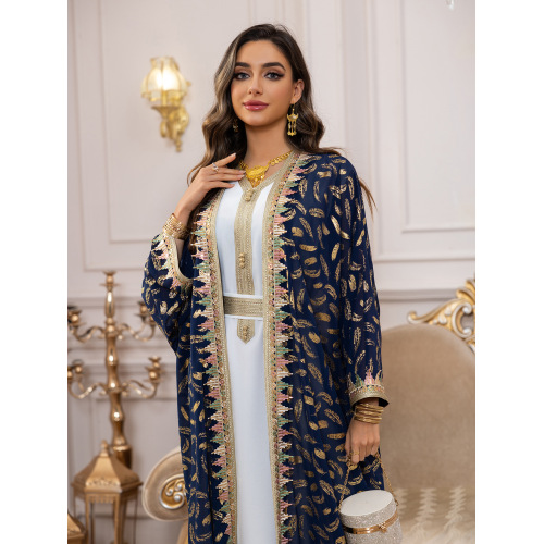 ست جلابیا فویل مهر زنی لباس مجلسی لوکس