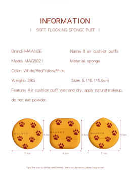 Soft nonlatex New Rubycell material round cleansing makeup