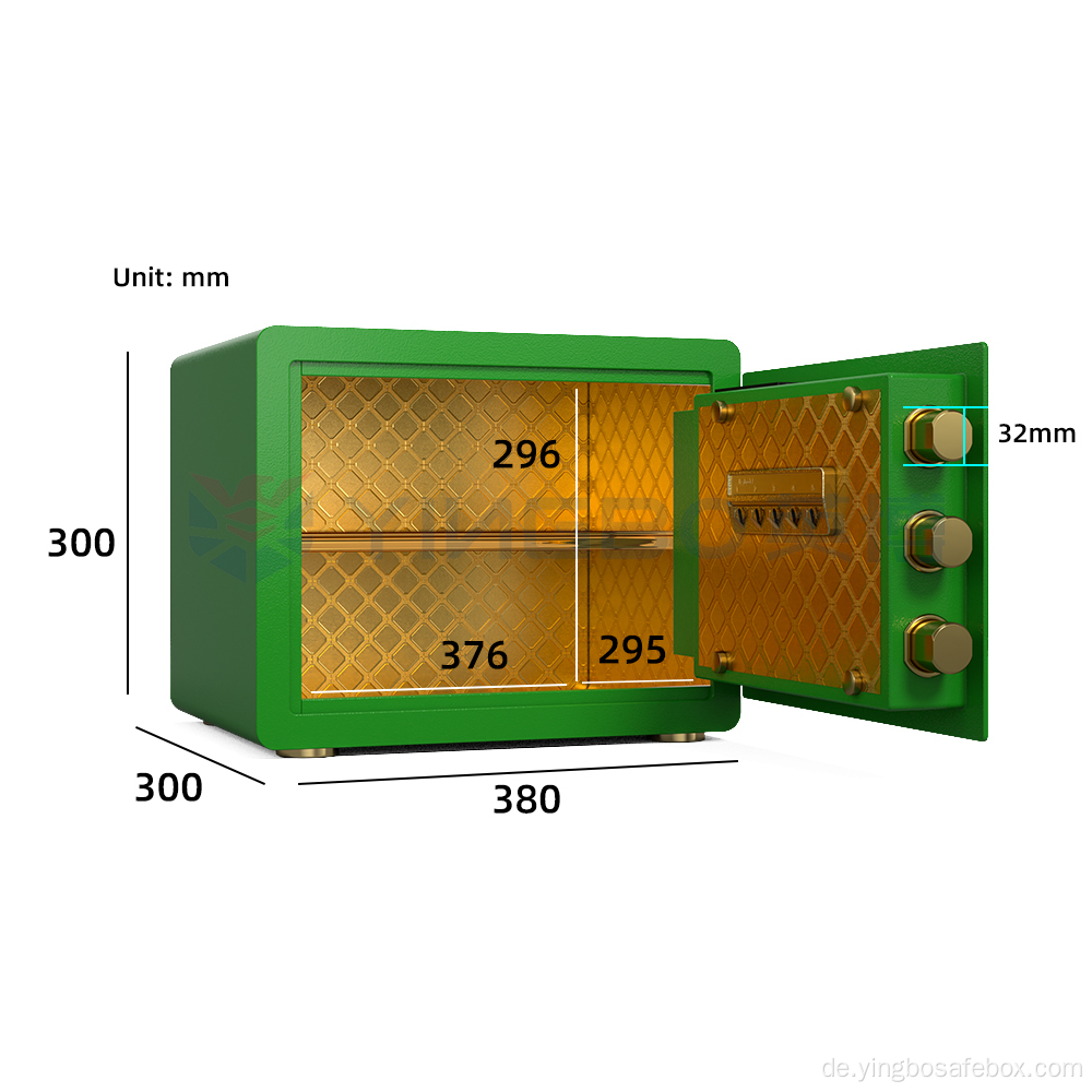 Grüne Farbe Safe Box Kleines digitales Hotel Safe