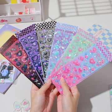 Koreanische Ins Laserliebe Bubble Sticker - Goo Ka DIY Dekorationsmaterial mit Gradientenbändern