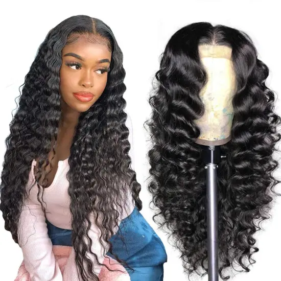 Peruvian Lace Front Wigs Natural Curly Full Lace Human Hair Wig For Black Women Glueless Cuticle Aligned Lace Frontal Wigs