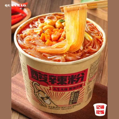 Hot & Sour Instant Sweet Potato Noodles – Authentic Spicy & Numbing Flavor, Quick Meal, Late-Night Snack