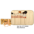 12pcs arancione manico in plastica nylon aniamal capelli trucco pennello strumento insieme con bling stampato tela caso