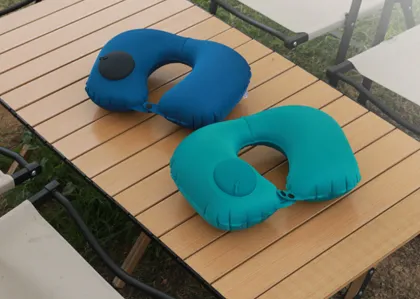 U-shaped inflatable travel pillow
