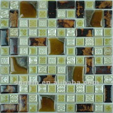 hand made glazed ceramic art mosaico for interior wall