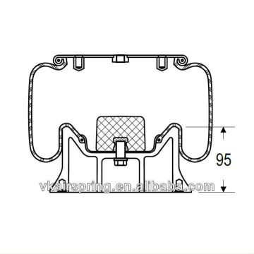EZ RIDE 8030192 gas-filled air bellow 1R12-309 rubber air brake suspension system/ truck spare parts alloy parts alloy piston