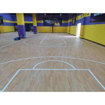 Professionele multifunctionele houtpatroon indoor sport vloeren basketbal vloer PVC mat