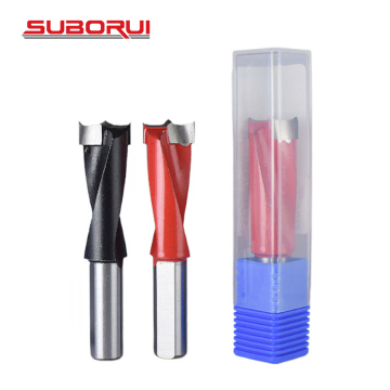 SUBORUI 2Flute Tungsten Carbide Wood Hole Cutter Router Drill Bit - Left Right Rotation
