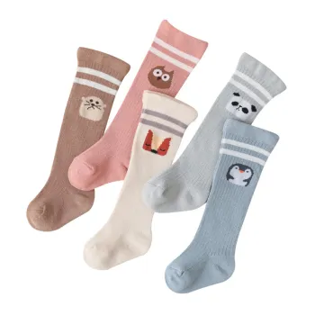 Youki High Quality Stripe Long Tube Cotton Socks for Kids