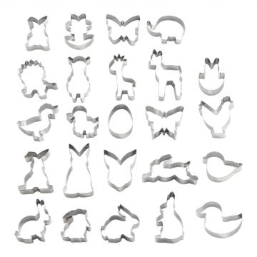 24pcs stainless steel animal shape cookie cutter set