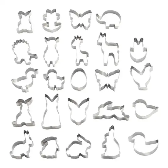 24pcs stainless steel animal shape cookie cutter set