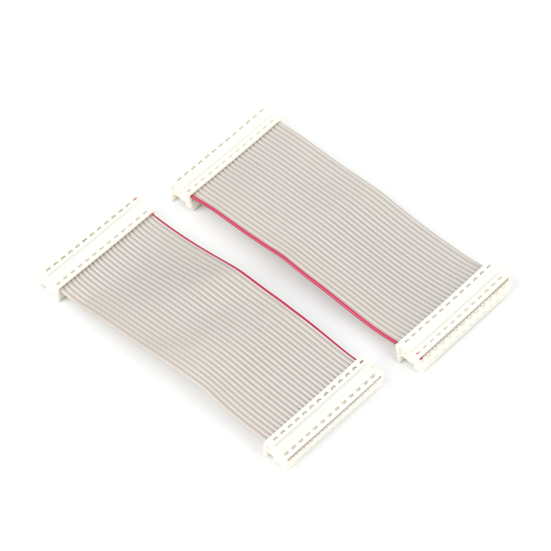 1.27 Red edged gray ribbon cable UL2651 with white IDC XP pressed at both ends L=XXXmm