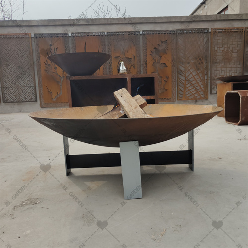 Outdoor corten steel Garden Round Bowl Fire Pit