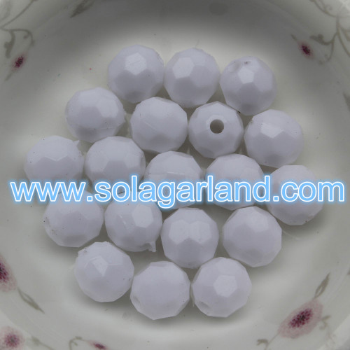 4/6/8/10 MM acrylique facettes rondelle poney perles Bubblegum lâche grosses perles breloques