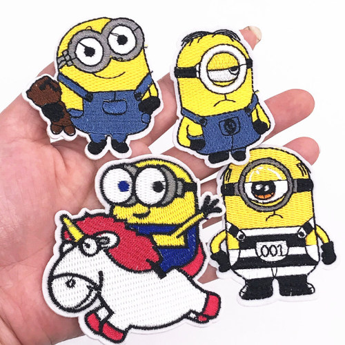 Cartoon Little Yellow Man Patches Iron On Embroidery