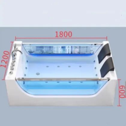 Modern Luxury Double Person White Acrylic Indoor Whirlpool Jacuzzi Tub