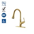 Brass Bathroom Faucets Stainless Steel Faucet Golden Finish Modern Design Supplier