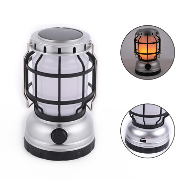 Portable Solar-Powered 18650 Battery LED Lantern for Camping and Outdoor Use