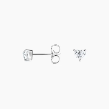 Solid Gold Heart Cut Diamond Earrings