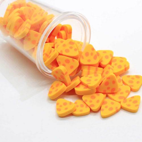 Nettes Design Käse Mini Dreieck Orange Gelb Farbe Hübsche Nail Art Nagel Aufkleber Ton Polymer Perle DIY Dekor