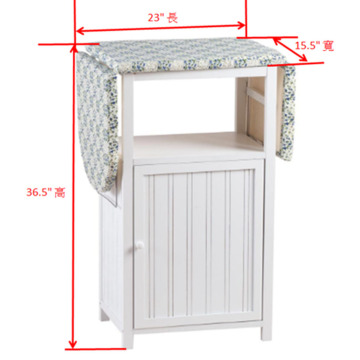 Folding Wooden Ironing Board Storage Cabinet Rack