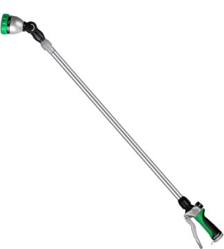 Professional Metal Telescopic Garden Watering Wand with Rotating Head Hose Nozzle Sprayer and Water Guns