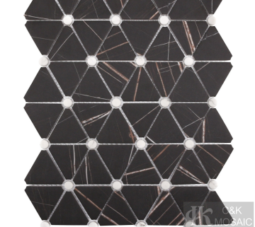 Triangular Black Marble Mosaic Printing