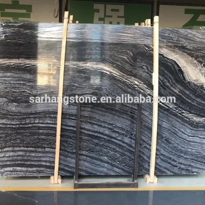 China Ancient Black Wood Vein Marble Slab Supplier