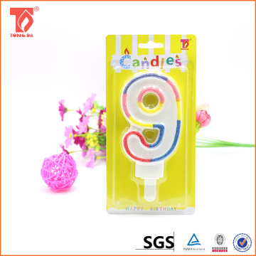 Big glitter number birthday candle from 0-9