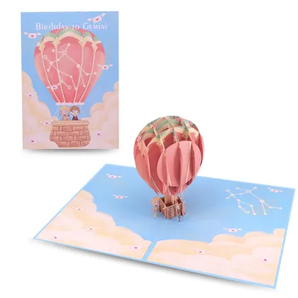 3D Birthday Hot Air Balloon Pop Up Card