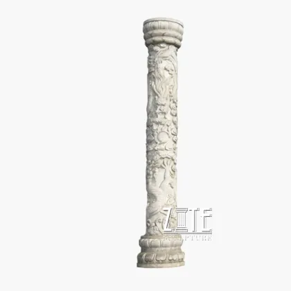 Carved stone roman columns marble china dragon pillar