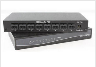 8 Port 250Mbps Plastic Optical Fibers Network Ethernet Switch
