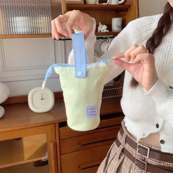 Customized Pink Canvas Bucket Tote Bag For Lady