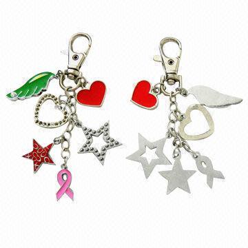 Nickel-free Keychain, Made of Enamel and Alloy, Available in Various Colors and Designs