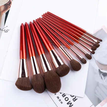 red makeup brush set Professional Cosmetics Kit