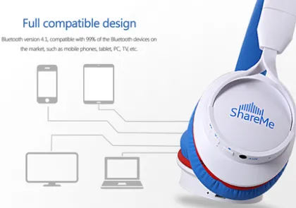 Stereo Bluetooth Headphones, Bluetooth 4.1 Noise Reduction