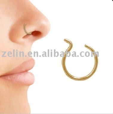 Gold plated hoop design nose ring body nose piercing