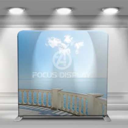 Blue ocean enclosure tension fabric backdrop