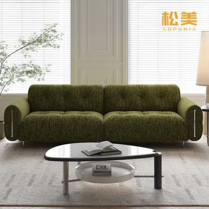 Forest Green Boucle Modular Sofa
