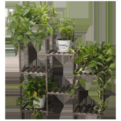 Wooden Plant Shelf and Flower Stand for Home Decor