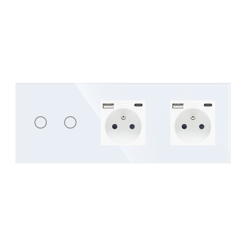 Prese a parete a doppia triplo USB di tipo C di tipo C con retroilluminazione a LED