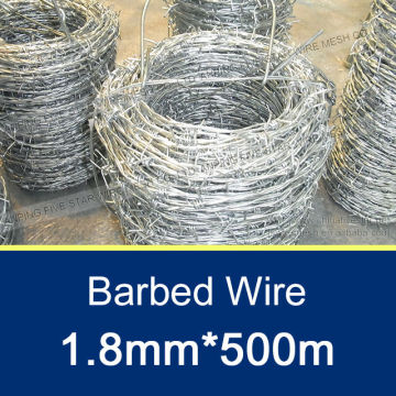 1.8mm*500m G.I Barbed Wire for Sale