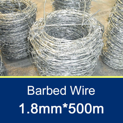 350KGF /500M Galvanized Double Twist Barbed Wire