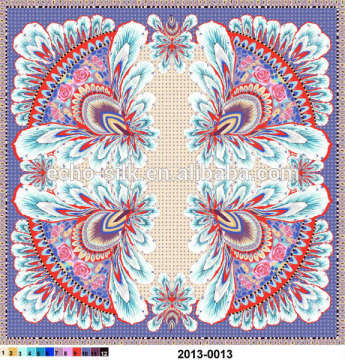 100% twill silk scarf digital print customized