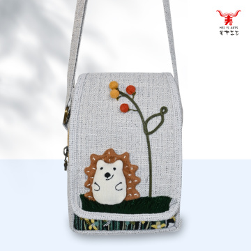 Mei Yi Arts Hedgehog Bolsa Crossbody Flip Top