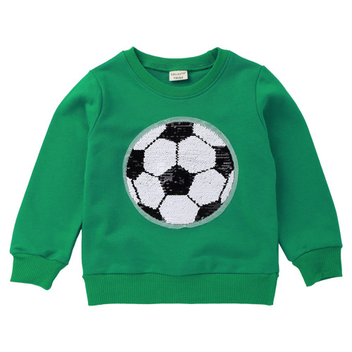 spring baby girl sequins football soccer embroidery